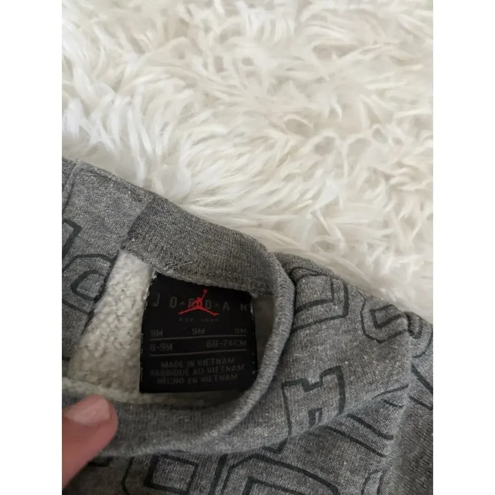 Nike Air Jordan Toddler 9 Mo. Gray W/gold Classic Sweatshirt. Cute, Fun